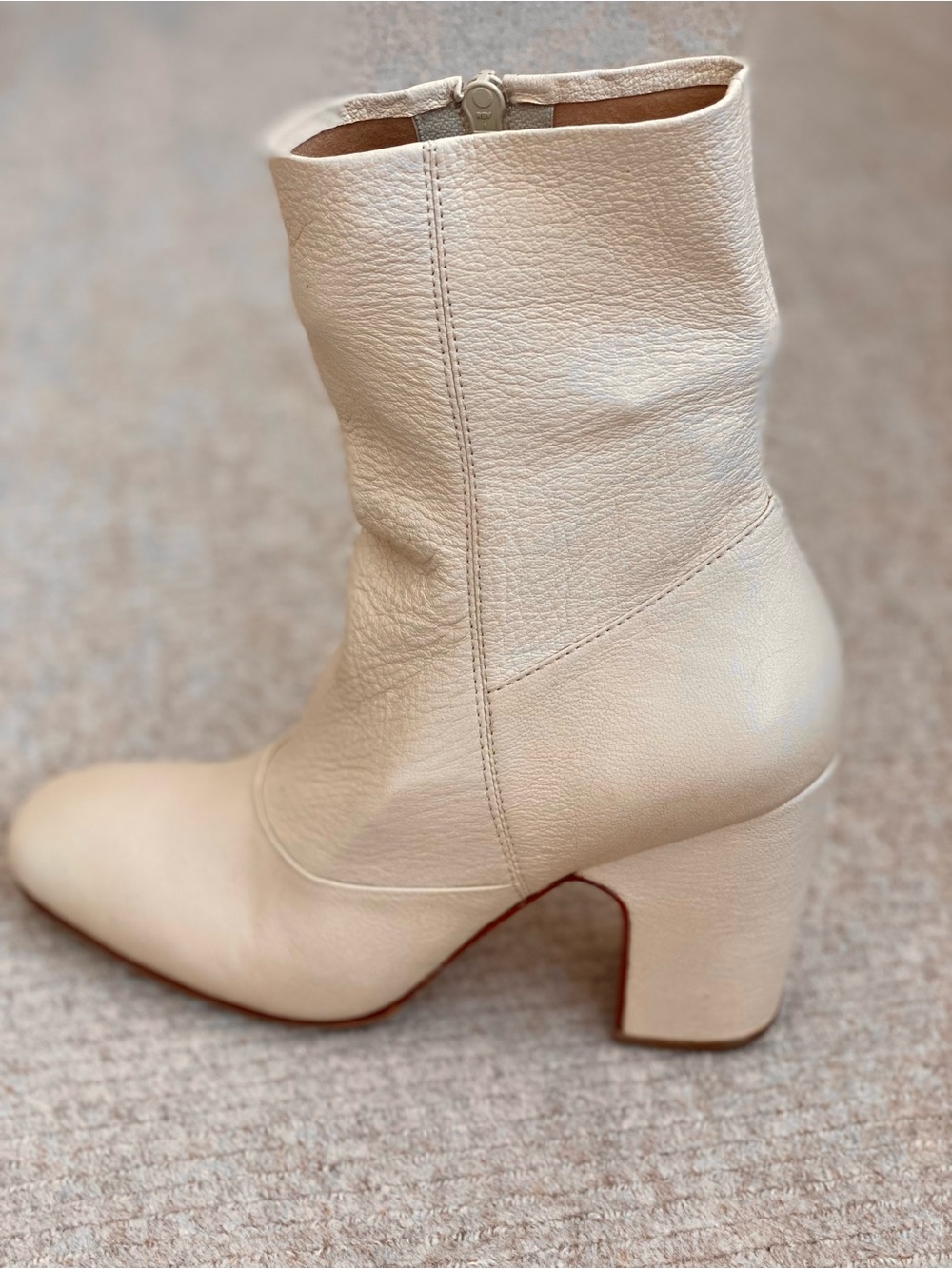 Rachel Comey Ivory Leather Ankle Booties - Picture 3 of 7